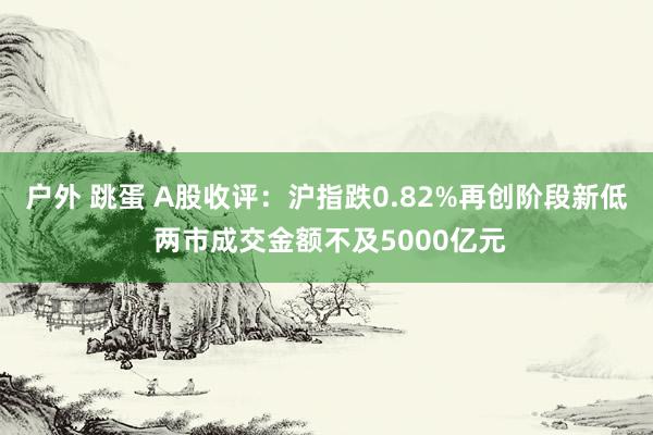 户外 跳蛋 A股收评：沪指跌0.82%再创阶段新低 两市成交金额不及5000亿元