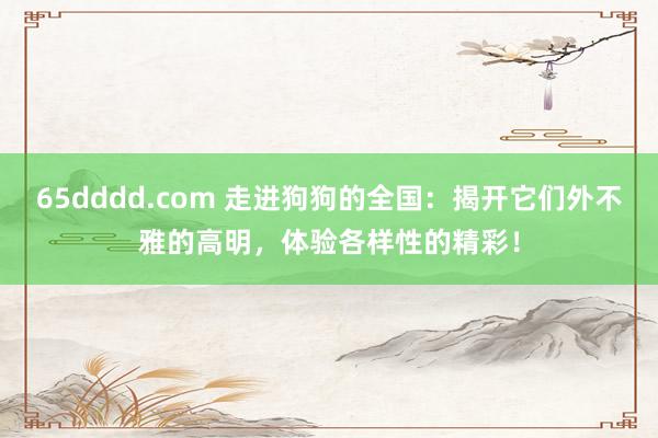 65dddd.com 走进狗狗的全国：揭开它们外不雅的高明，体验各样性的精彩！