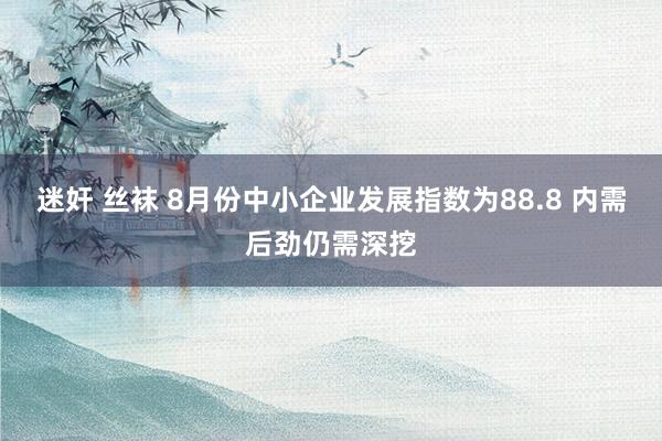 迷奸 丝袜 8月份中小企业发展指数为88.8 内需后劲仍需深挖