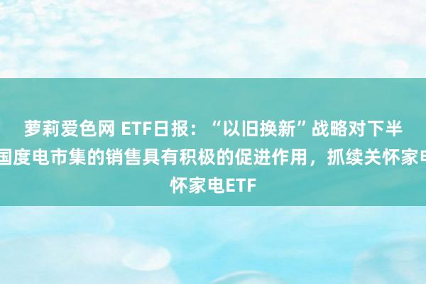 萝莉爱色网 ETF日报：“以旧换新”战略对下半年中国度电市集的销售具有积极的促进作用，抓续关怀家电ETF