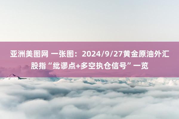 亚洲美图网 一张图：2024/9/27黄金原油外汇股指“纰谬点+多空执仓信号”一览