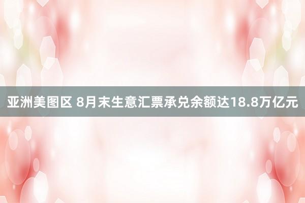 亚洲美图区 8月末生意汇票承兑余额达18.8万亿元