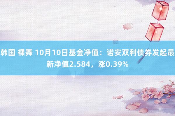 韩国 裸舞 10月10日基金净值：诺安双利债券发起最新净值2.584，涨0.39%