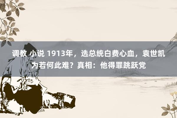 调教 小说 1913年，选总统白费心血，袁世凯为若何此难？真相：他得罪跳跃党