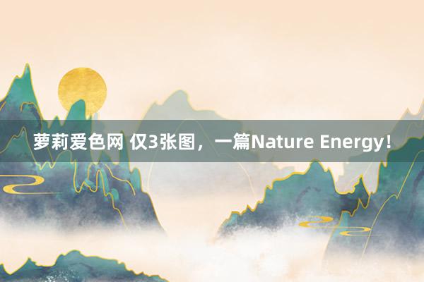 萝莉爱色网 仅3张图，一篇Nature Energy！