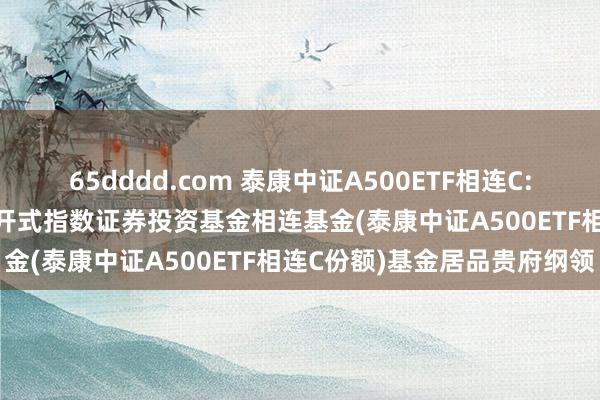 65dddd.com 泰康中证A500ETF相连C: 泰康中证A500来往型洞开式指数证券投资基金相连基金(泰康中证A500ETF相连C份额)基金居品贵府纲领