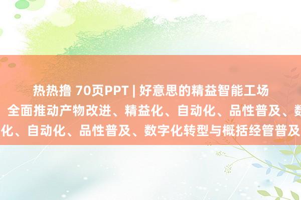 热热撸 70页PPT | 好意思的精益智能工场数字化开发三年野心决策：全面推动产物改进、精益化、自动化、品性普及、数字化转型与概括经管普及