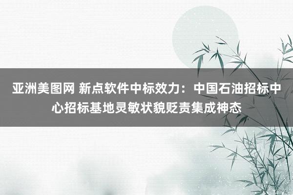 亚洲美图网 新点软件中标效力：中国石油招标中心招标基地灵敏状貌贬责集成神态