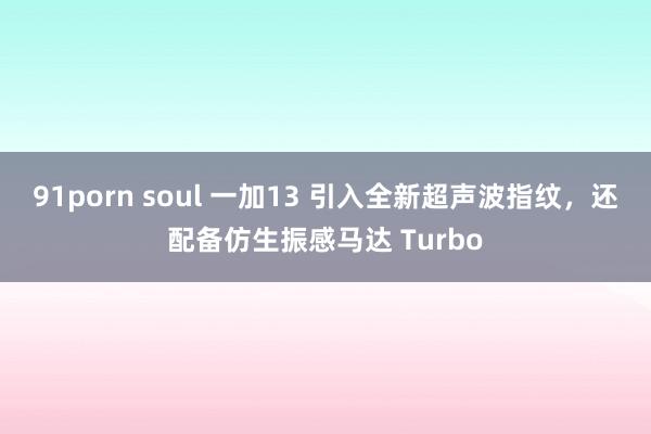 91porn soul 一加13 引入全新超声波指纹，还配备仿生振感马达 Turbo