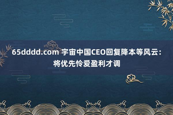 65dddd.com 宇宙中国CEO回复降本等风云：将优先怜爱盈利才调