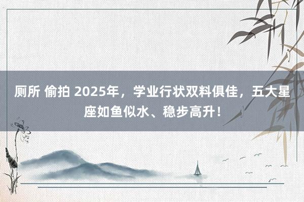 厕所 偷拍 2025年，学业行状双料俱佳，五大星座如鱼似水、稳步高升！