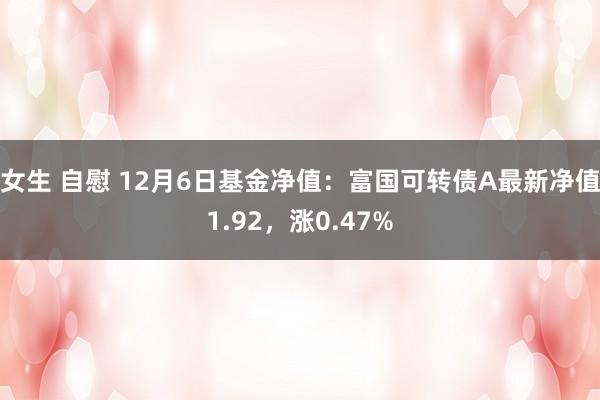 女生 自慰 12月6日基金净值：富国可转债A最新净值1.92，涨0.47%