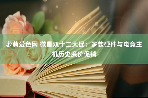 萝莉爱色网 微星双十二大促：多款硬件与电竞主机历史廉价促销