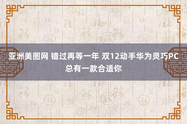 亚洲美图网 错过再等一年 双12动手华为灵巧PC总有一款合适你