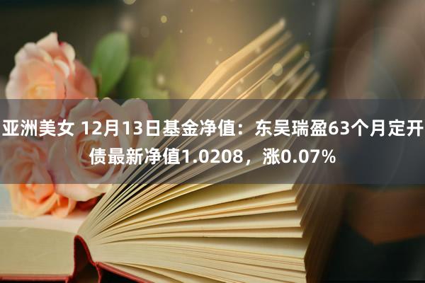 亚洲美女 12月13日基金净值：东吴瑞盈63个月定开债最新净值1.0208，涨0.07%