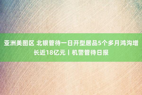 亚洲美图区 北银管待一日开型居品5个多月鸿沟增长近18亿元丨机警管待日报