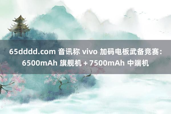 65dddd.com 音讯称 vivo 加码电板武备竞赛：6500mAh 旗舰机＋7500mAh 中端机