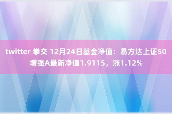 twitter 拳交 12月24日基金净值：易方达上证50增强A最新净值1.9115，涨1.12%