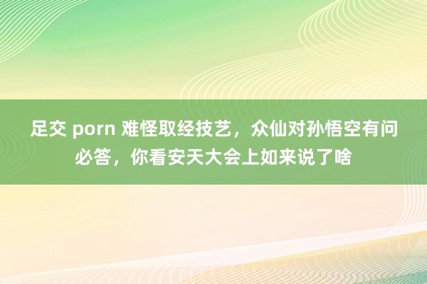 足交 porn 难怪取经技艺，众仙对孙悟空有问必答，你看安天大会上如来说了啥