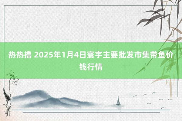 热热撸 2025年1月4日寰宇主要批发市集带鱼价钱行情